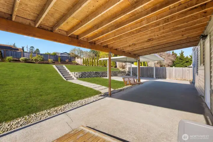 Charming shaded patio perfect for relaxing.