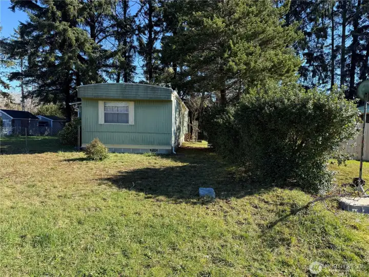 Two Bedroom, one full bath on a large lot.