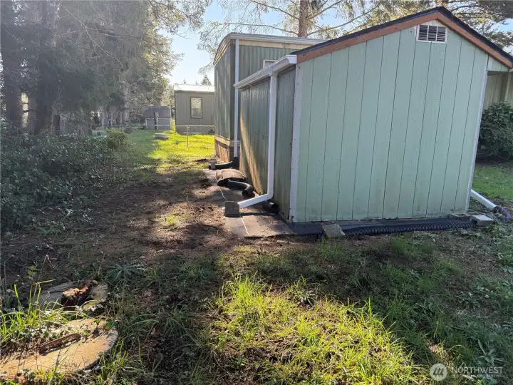 Utility shed 10 x 12 to store all your clamming and fishing gear.