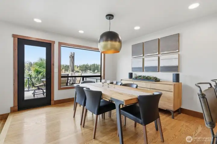 The door shown here leads out to the back deck.