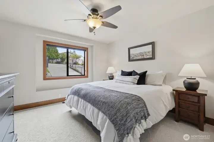 This is one of the two bedrooms on the main floor.  There is also the primary suite is upstairs, and three additional rooms downstairs.  Room for plenty of guests!