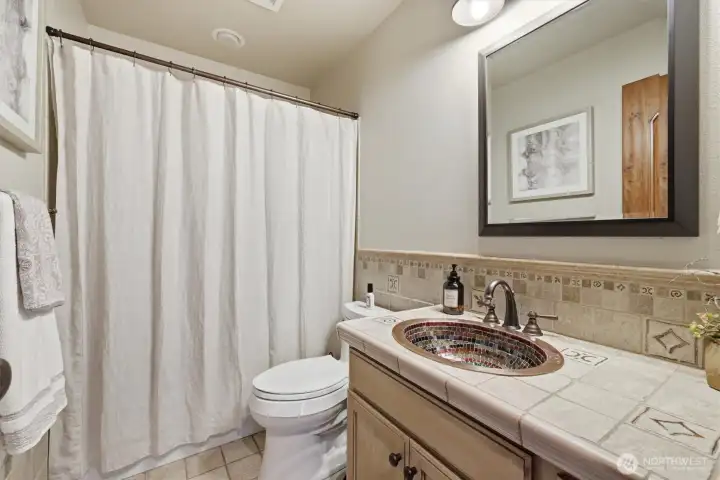 Full bath on the main level.