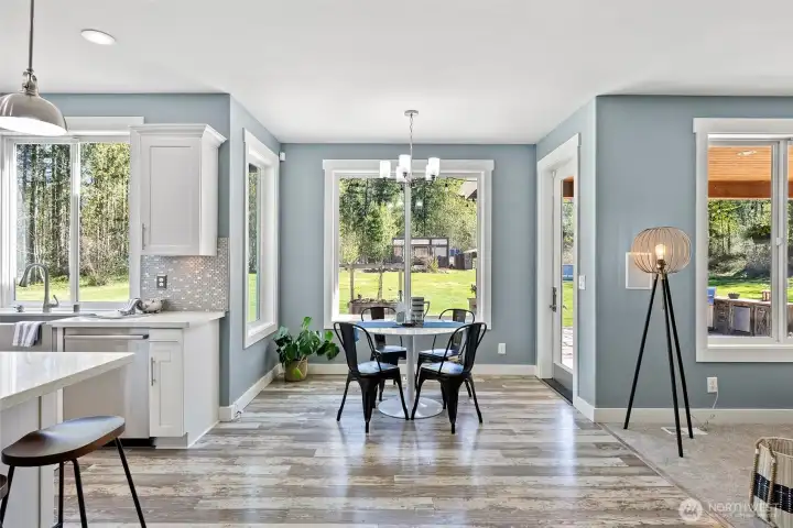 Breakfast nook with access to back patio
