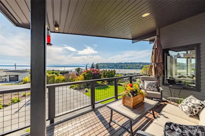 Main deck views of Cultus Bay and the Olympic Mountains