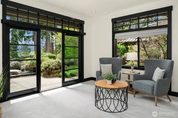 Private primary suite with sweet garden patio.