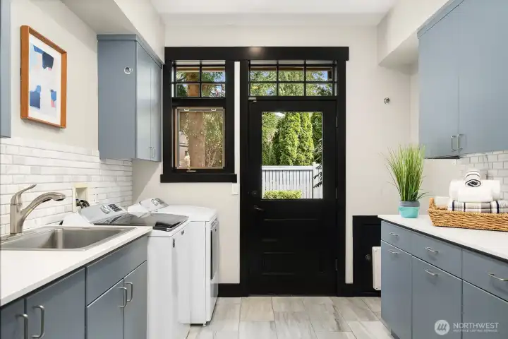 Large laundry room.