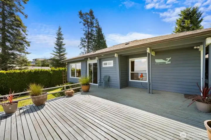 Freshly painted home with a large entertaining deck and privacy