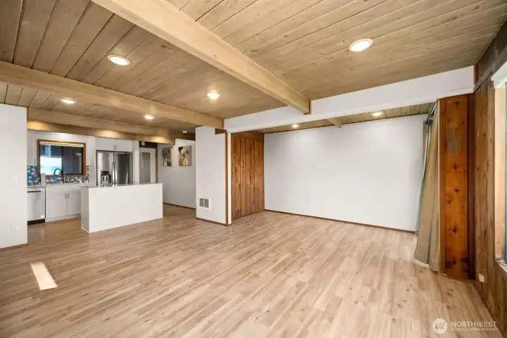 The outcove is a great place to put a tv or cozy reading room.