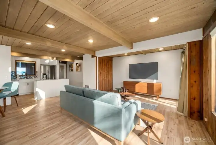 Staged Picture. Living/Dining Room with so many different possibilities for furniture placement.