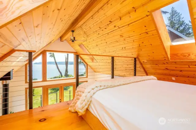 Wake up to views of Puget Sound from your loft