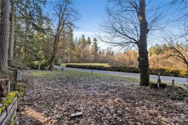 View of the baseball field from lot