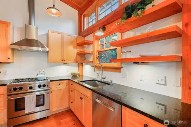 Kitchen features quality stainless steel appliances.