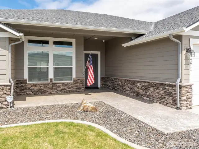 Stamped Concrete Patio in front & back