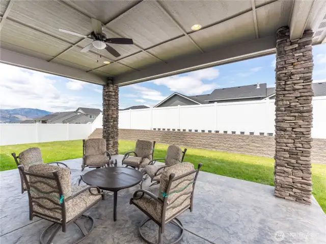 Massive Covered Stamped Concrete Patio