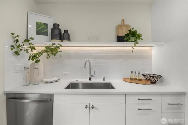 Photos of model home with similar finishes & floor plan.
