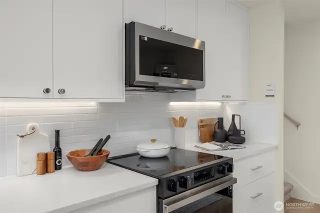 Photos of model home with similar finishes & floor plan.
