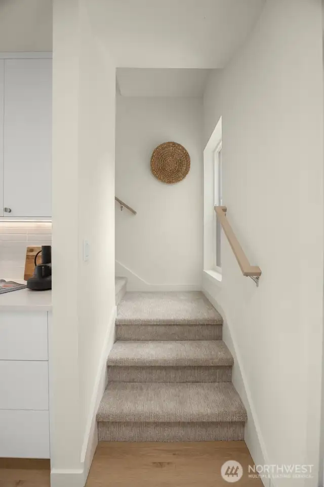 Photos of model home with similar finishes & floor plan.