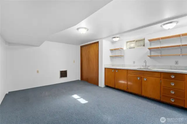 Wet bar in basement