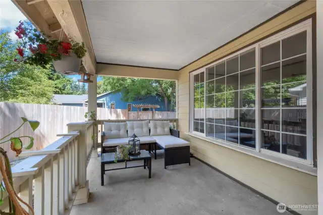 So much room on this porch! Relax either early in the morning before heading out or in the evening after a long day, or BOTH!