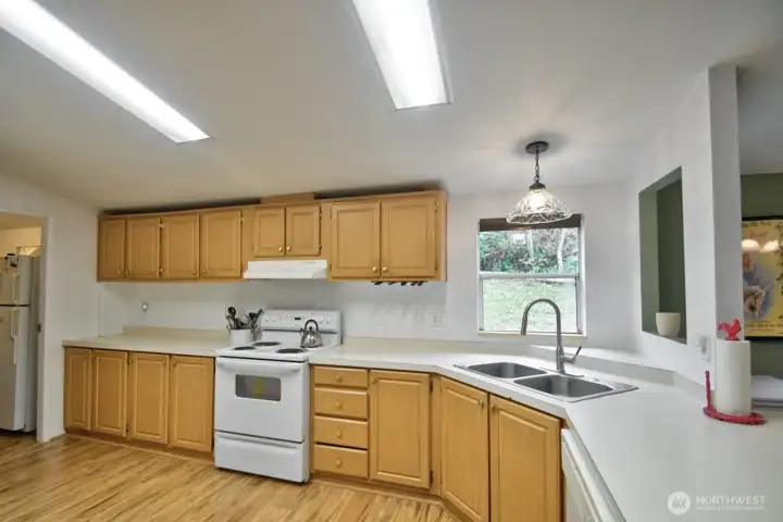 Plenty of cabinetry and countertop space.