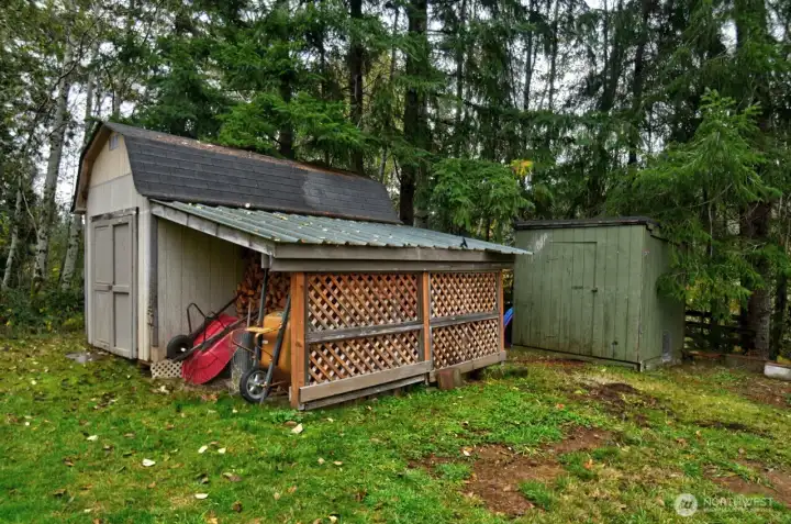 Garden and woodshed.
