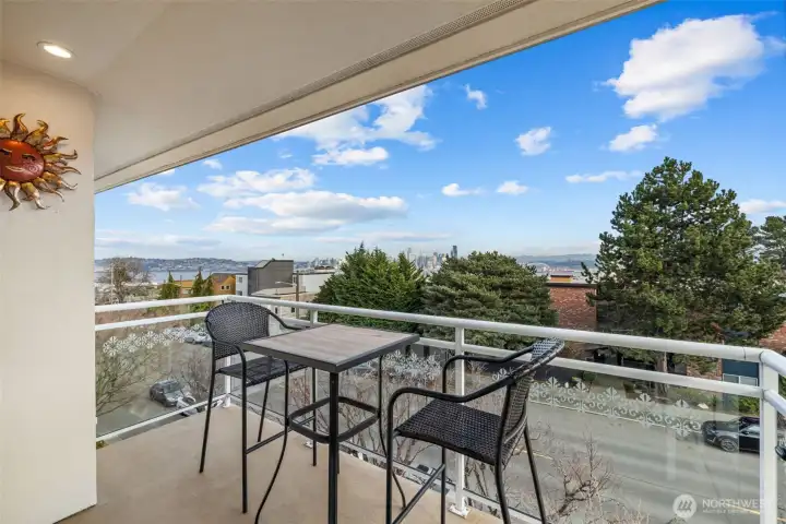 Large east facing deck