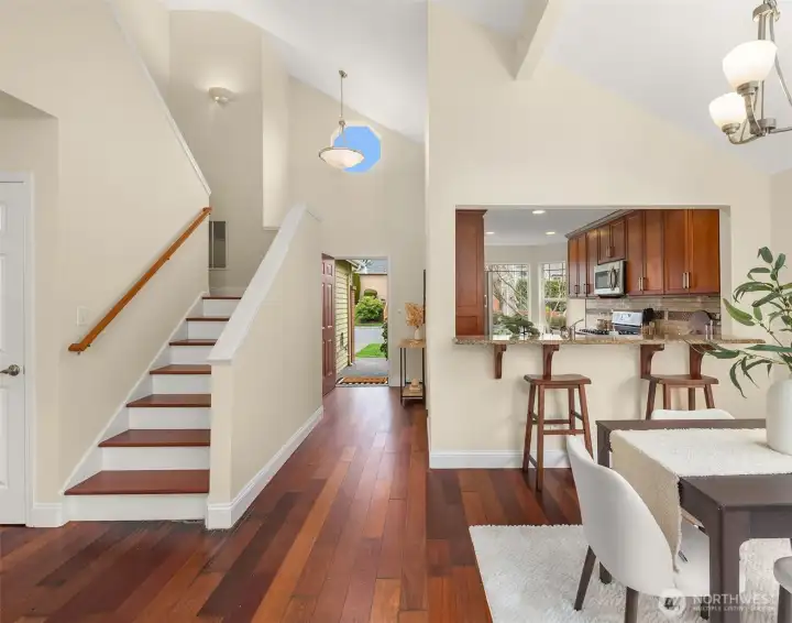 Front door leading to open & bright layout.