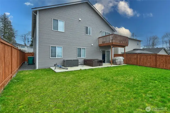 Sprinkler system in the backyard and front yard.