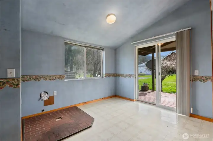 Dining area - pad was for previous pellet stove