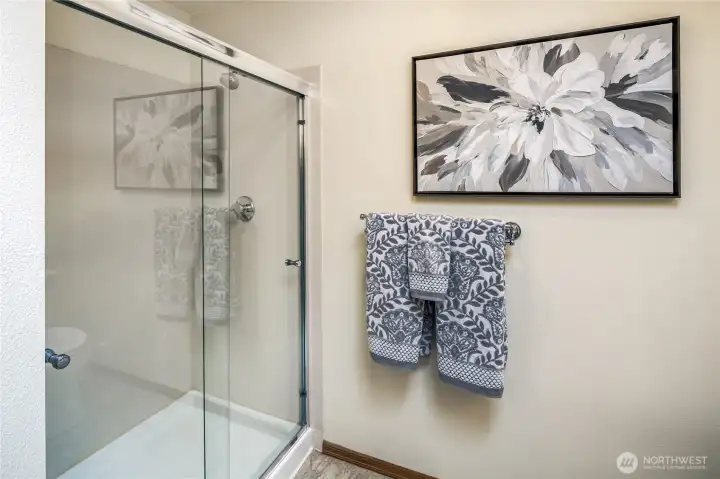 Attached primary bath.