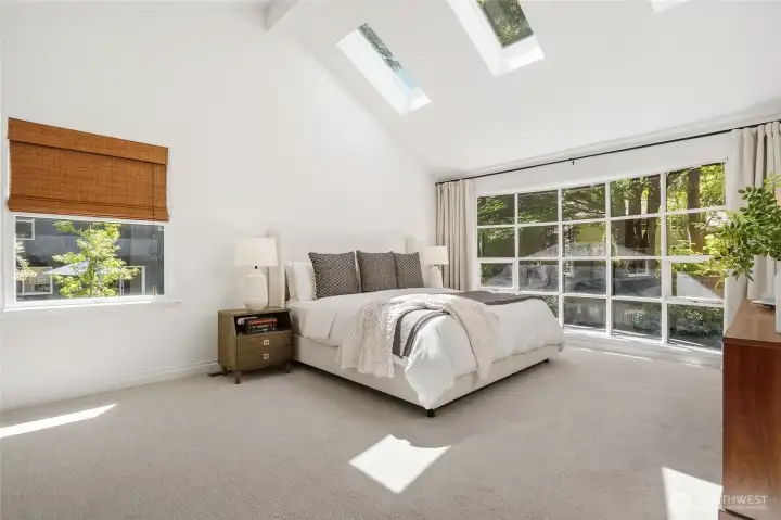 Stunning bright Primary Suite with Skylights - sitting area and ensuite bath