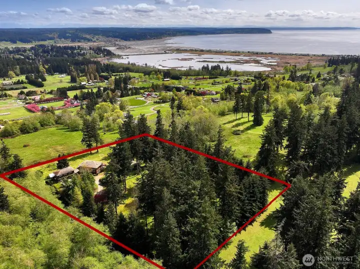Tucked away at the end of Scenic Ave, sits this private property overlooking Deer Lagoon.  There are territorial views as well as the Cascade Mountains and Mt Rainier to enjoy!