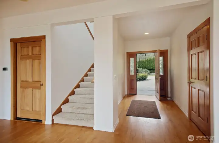 Welcome home to maple floors & cabinetry and a fir interior door package, creating a nice blend of light woods and drywall.  This home gets lots of natural light!