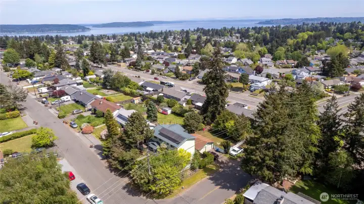Drone shot of the home