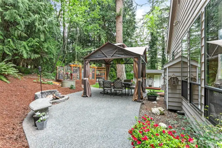 Back patio, enjoy rain or shine Back patio, enjoy rain or shine