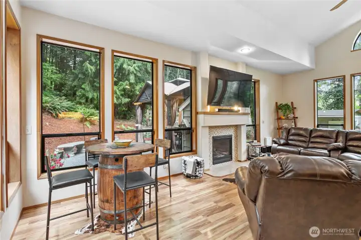 Looking over family room from wet bar area Looking over family room from wet bar area