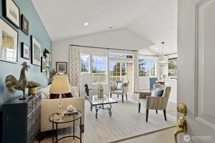 Vaulted ceilings and large windows fill every space with fantastic natural light. Vaulted ceilings and large windows fill every space with fantastic natural light.