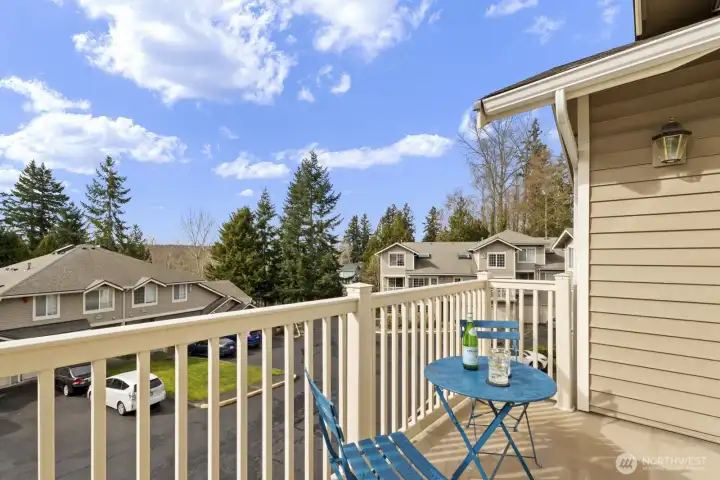 Relax with a good book and a happy hour beverage on your private deck while taking in sunset colors and songbirds all around you. Relax with a good book and a happy hour beverage on your private deck while taking in sunset colors and songbirds all around you.