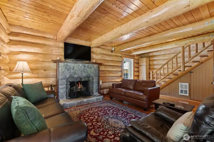 cozy living room space in front of the fire. cozy living room space in front of the fire.