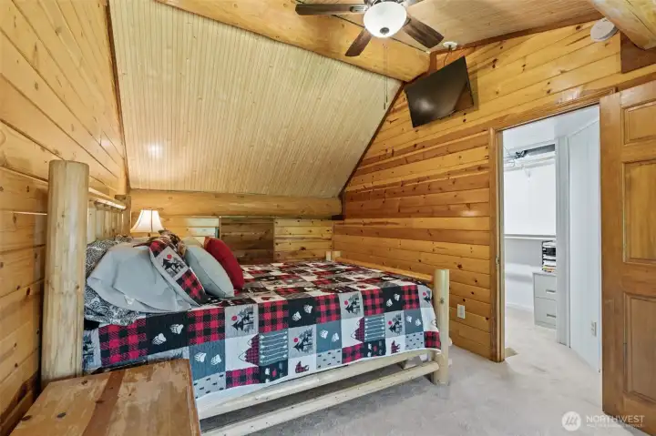 Primary Bedroom with vaulted ceilings & large walk in closet Primary Bedroom with vaulted ceilings & large walk in closet