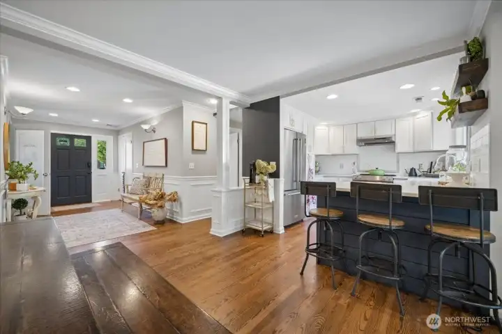 Great Room with hardwood floors