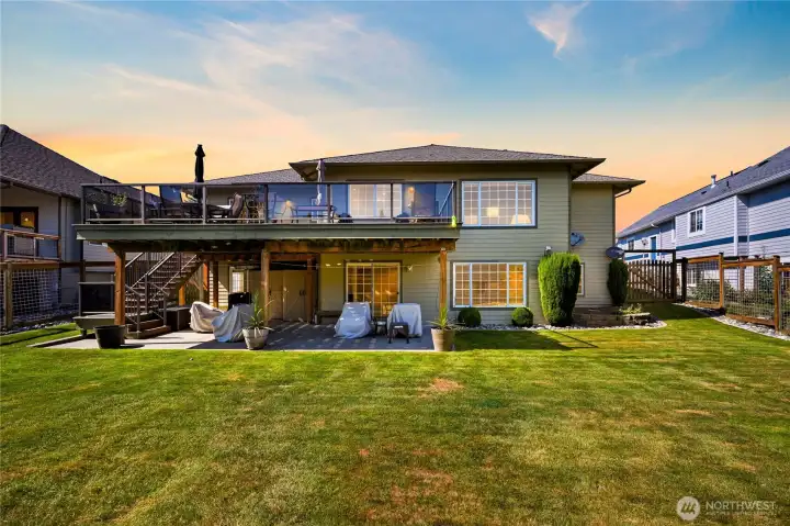 Lots of space for outdoor entertaining on the ample upper deck or lower patio.