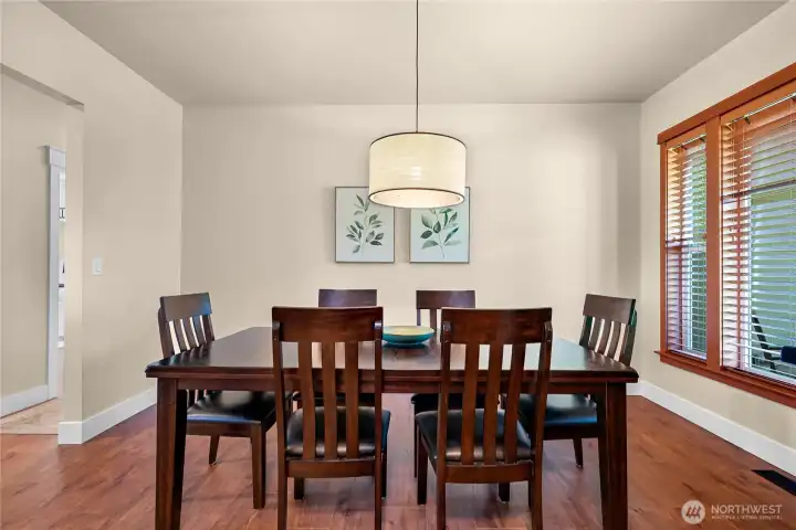 Sizeable dining room for everyday meals or entertaining.