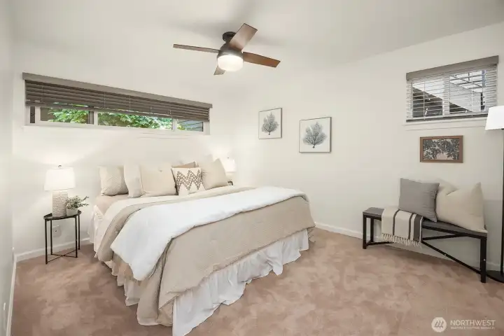Primary bedroom is large and sits at the back of the unit for maximum privacy Primary bedroom is large and sits at the back of the unit for maximum privacy