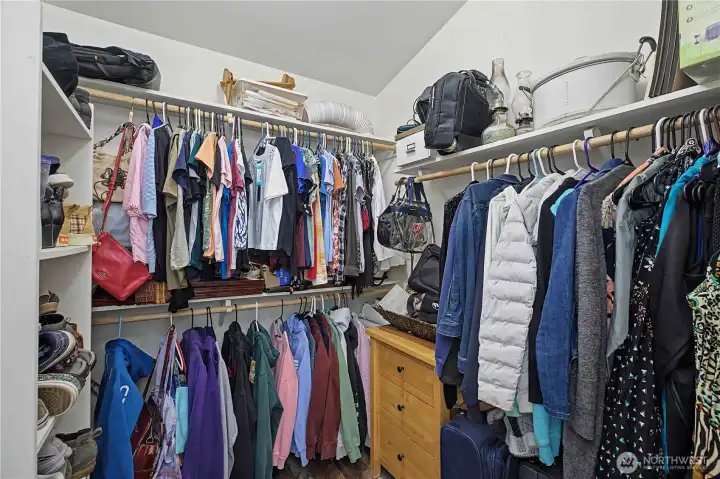 Large walk-in closet Large walk-in closet