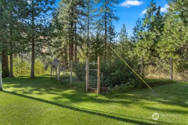 Fenced garden area