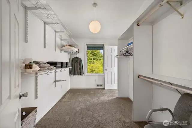 Spacious walk-in closet for the Primary.