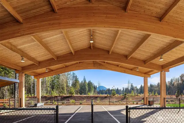 Covered pickleball courts