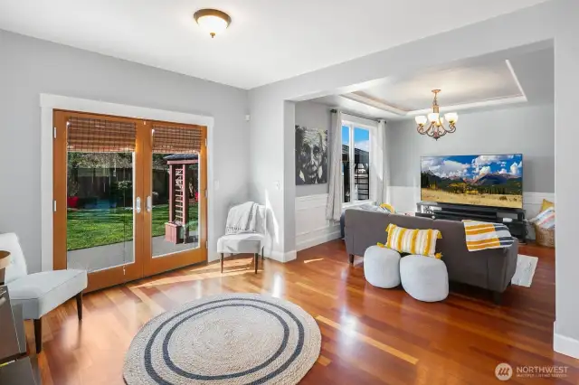 Family room and casual space on back side of home.  Perfect access for entertaining from home to backyard!