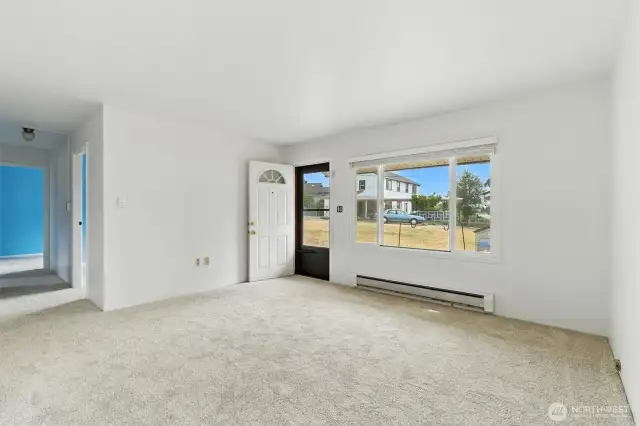 Living room with new carpet